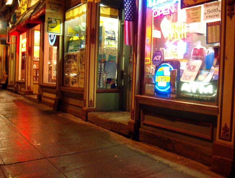 night lights on street.